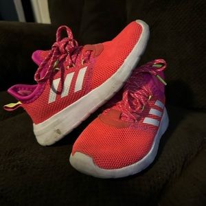 White and pink adidas
